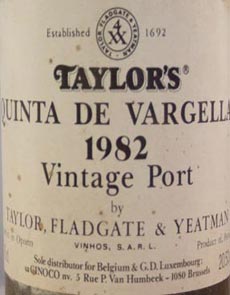 1982 Taylors Quinta de la Vargellas Vintage Port 1982
