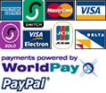 We accept American Express, Switch/UK Maestro, Mastercard, Visa, visa electron, Solo, visa debit/Delta