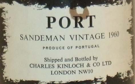1960 Sandeman Vintage Port 1960
