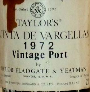 1972 Taylors Quinta De Vargellas Port 1972