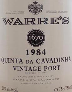 1984 Warres Quinta Da Cavadinha Vintage Port 1984
