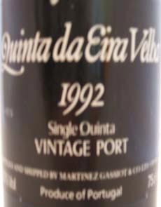 1992 Martinez Quinta Da Eira Velha Vintage Port 1992