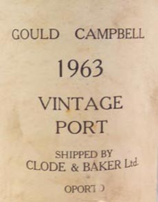 1963 Gould Campbell Vintage Port 1963 