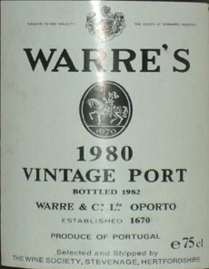1980 Warres Vintage Port 1980