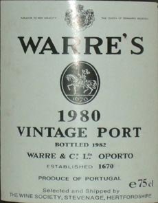 1980 Warres Vintage Port 1980 (37.5 cls)