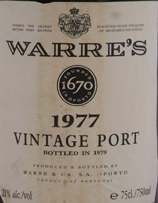 1977 Warres Vintage Port 1977 (1/2 Bottle)