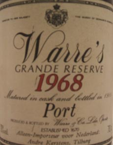 1968 Warres Grand Reserve Tawny Port 1968
