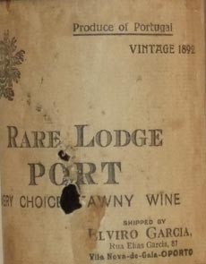 1892 Rare Lodge Very Choice Tawny Port 1892