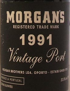1991 Morgan's Vintage Port 1991
