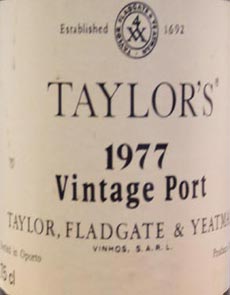 1977 Taylors Vintage Port 1977 (1/2 Bottle)